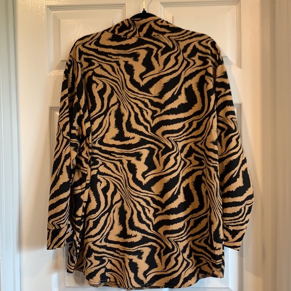 Shein Zebra Stripe Drop Shoulder Blouse - Picture 4 of 7